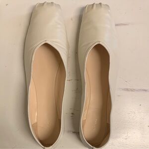 The Row Leather Pleated Ballet Flats Square Toe size 41